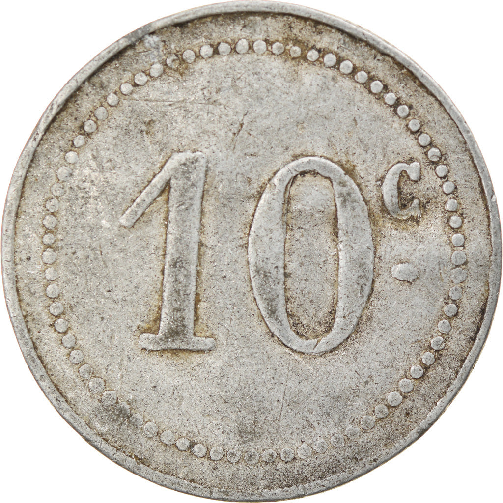 Coin, Algeria, Chambre de Commerce, Bougie, 10 Centimes, 1915, EF(40-45)