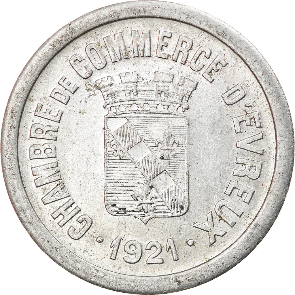 Coin, France, Chambre de Commerce, Evreux, 10 Centimes, 1921, MS(63), Aluminium