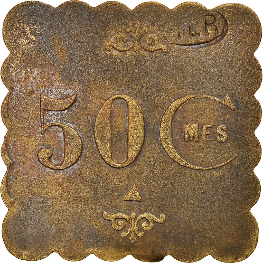Munten, Frankrijk, Tramways, La Rochelle, 50 Centimes, ZF, Tin, Elie:70.7