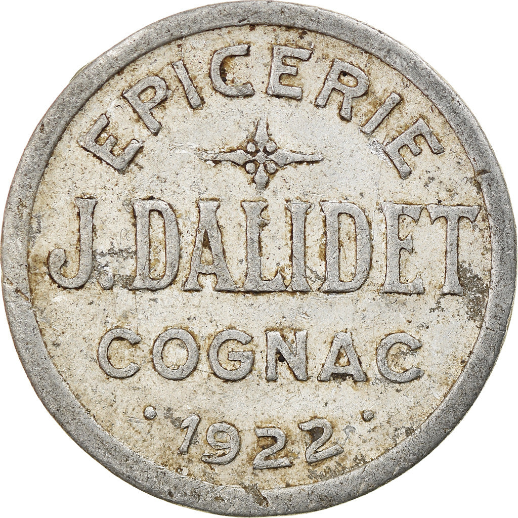 Münze, Frankreich, Epicerie DALIDET, Cognac, 10 Centimes, 1922, SS, Aluminium