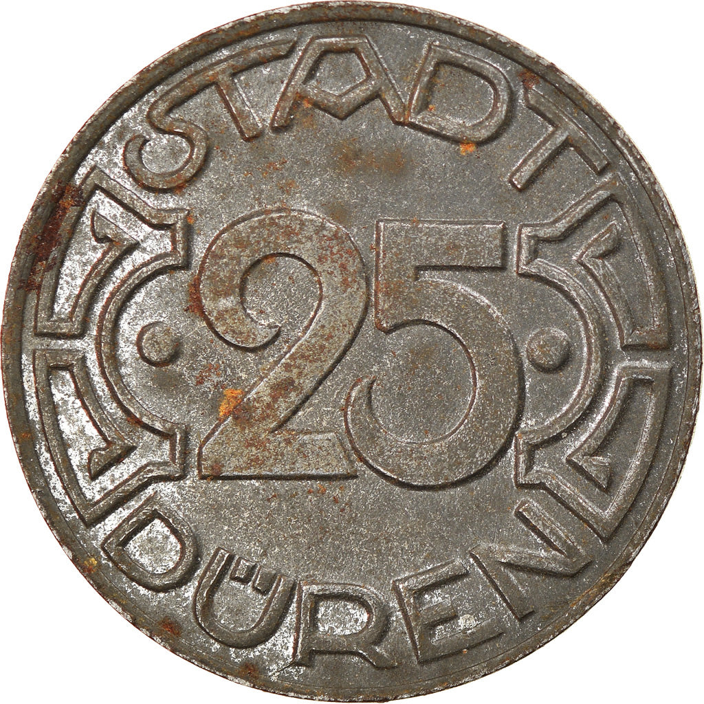 Monnaie, Allemagne, Stadt Düren, Düren, 25 Pfennig, 1919, TTB, Iron