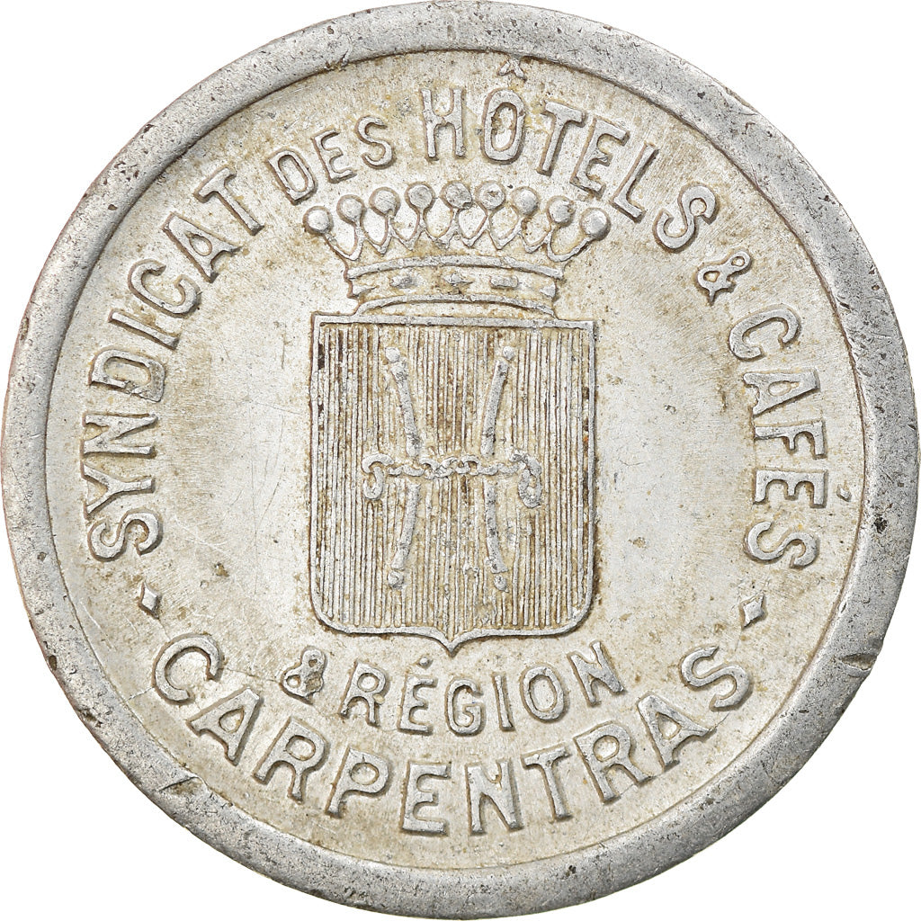 Coin, France, Syndicats des Hôtels et Cafés, Carpentras, 10 Centimes