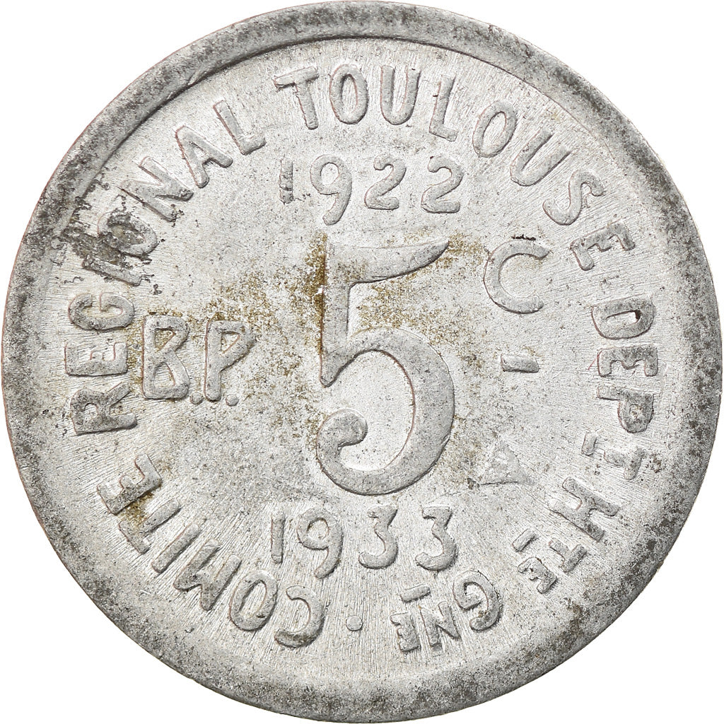 Moeda, França, Union Latine, Comité du Sud-Ouest, Toulouse, 5 Centimes