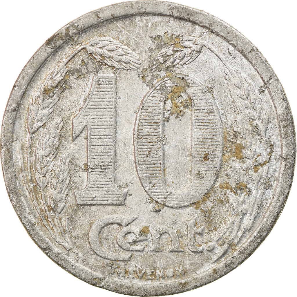 Moneta, Francia, Chambre de Commerce, Evreux, 10 Centimes, 1921, BB+, Alluminio
