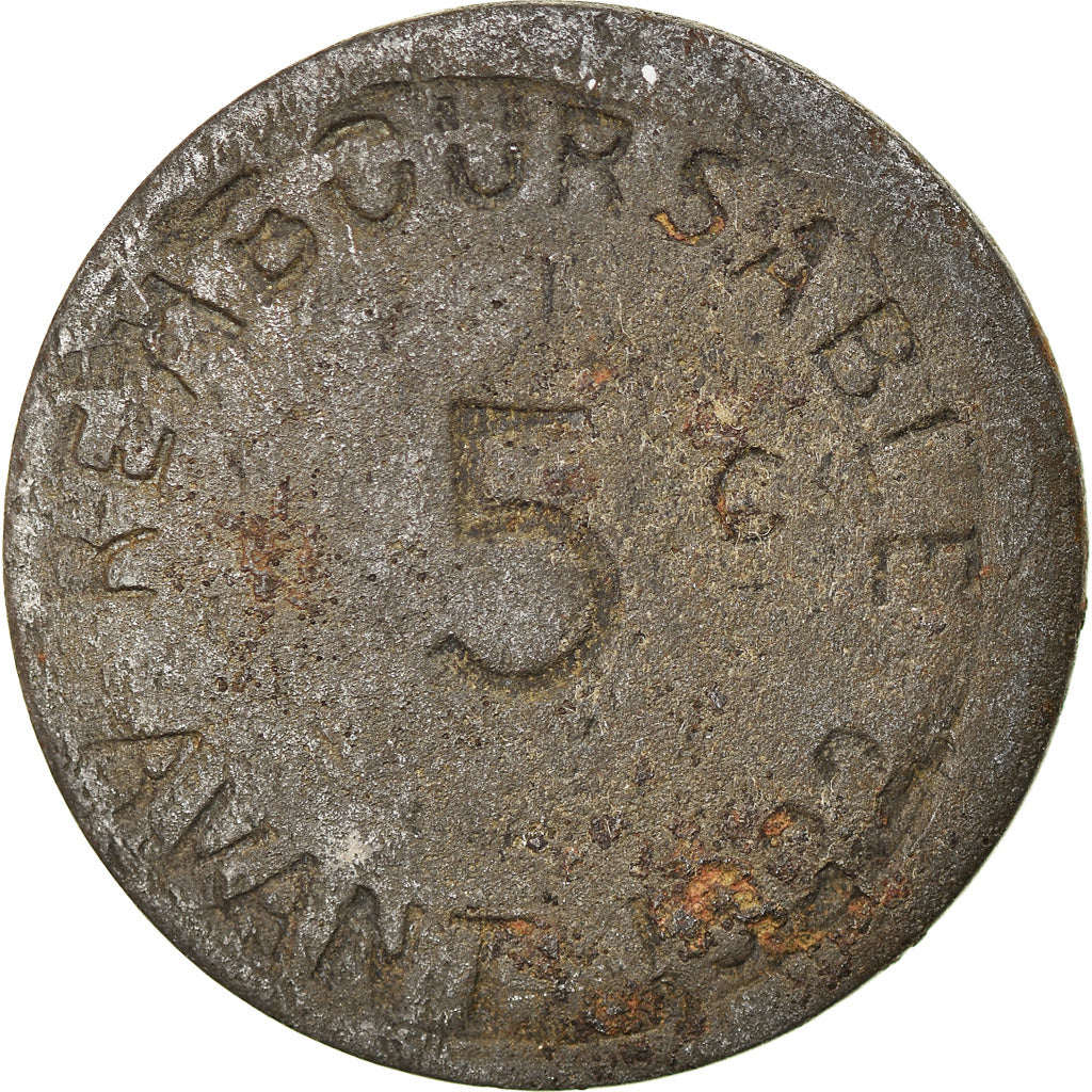Monnaie, France, Chambre de Commerce, Bayonne, 5 Centimes, 1917, TB+, Iron