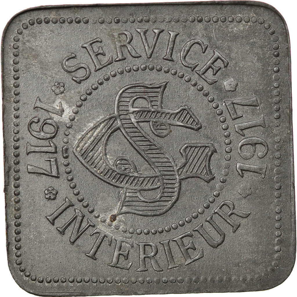 Coin, France, Société Générale, Service Intérieur, Paris, 5 Centimes, 1917