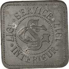 Coin, France, Société Générale, Service Intérieur, Paris, 5 Centimes, 1917