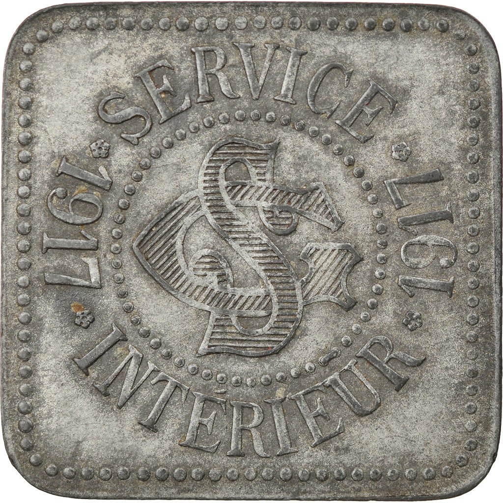Coin, France, Société Générale, Service Intérieur, Paris, 10 Centimes
