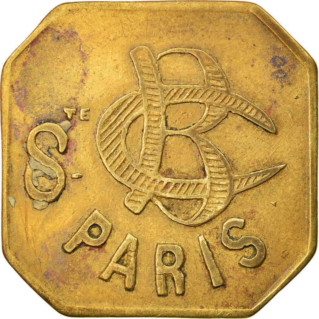 Coin, France, Société de Cafés Brasseries, Paris, 75 Centimes, EF(40-45)