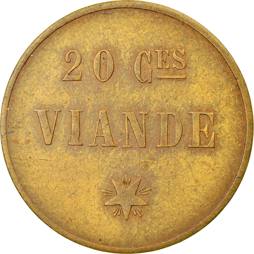 Coin, France, Société d'Alimentation Economique, VIANDE, 20 Centimes
