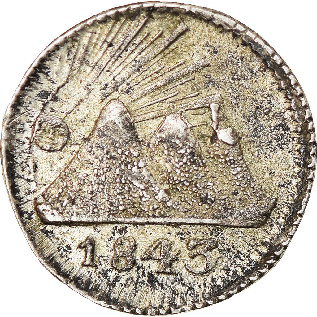 Moneda, REPÚBLICA FEDERAL DE CENTRO AMÉRICA, 1/4 Réal, 1843, Guatemala City