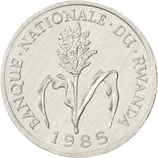 Coin, Rwanda, Franc, 1985, MS(63), Aluminum, KM:12