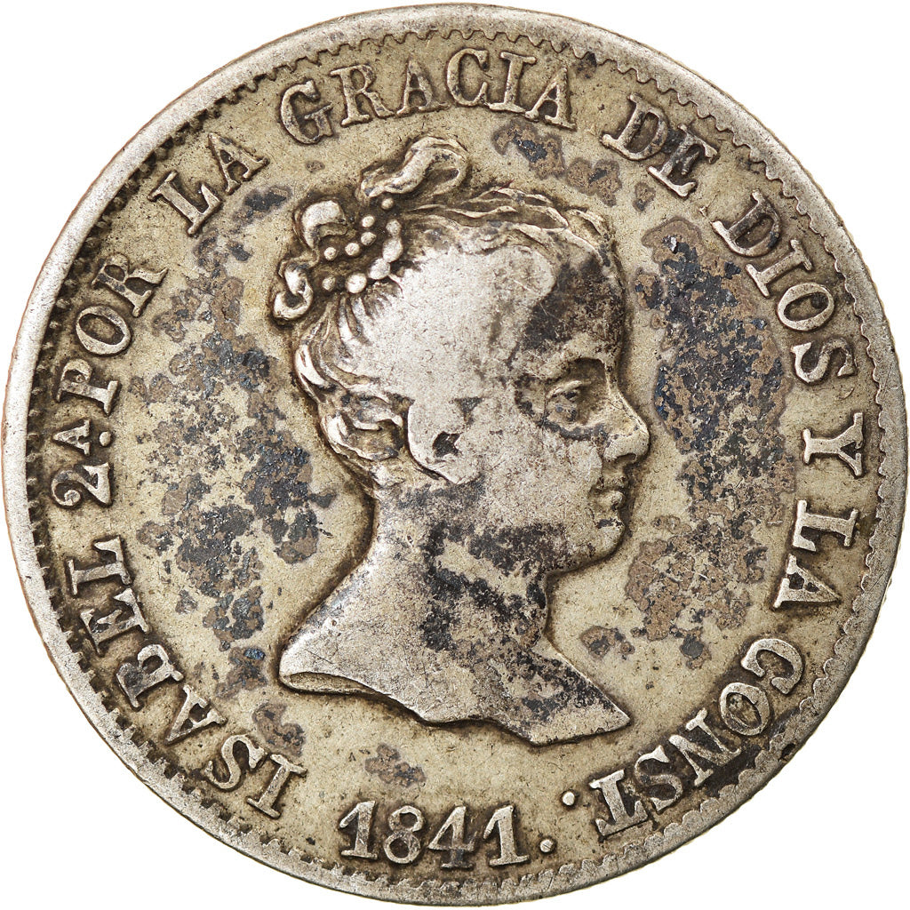 Monnaie, Espagne, Isabel II, 4 Réales, 1841, Burgos, TTB, Argent, KM:519.1