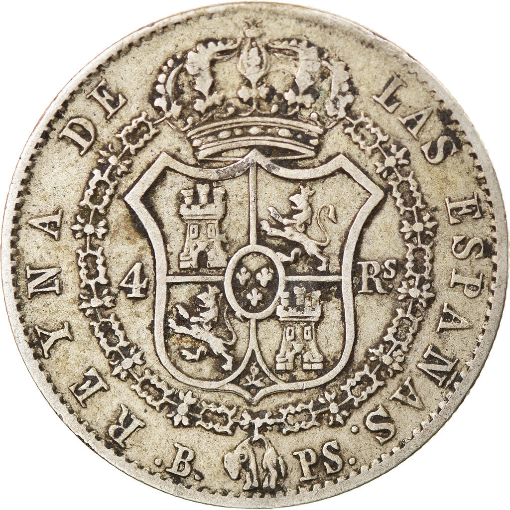 Monnaie, Espagne, Isabel II, 4 Réales, 1841, Burgos, TTB, Argent, KM:519.1