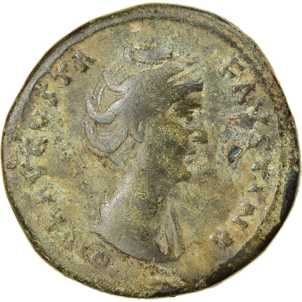 Coin, Diva Faustina I, Sestertius, After 141 AD, Rome, VF(30-35), Bronze