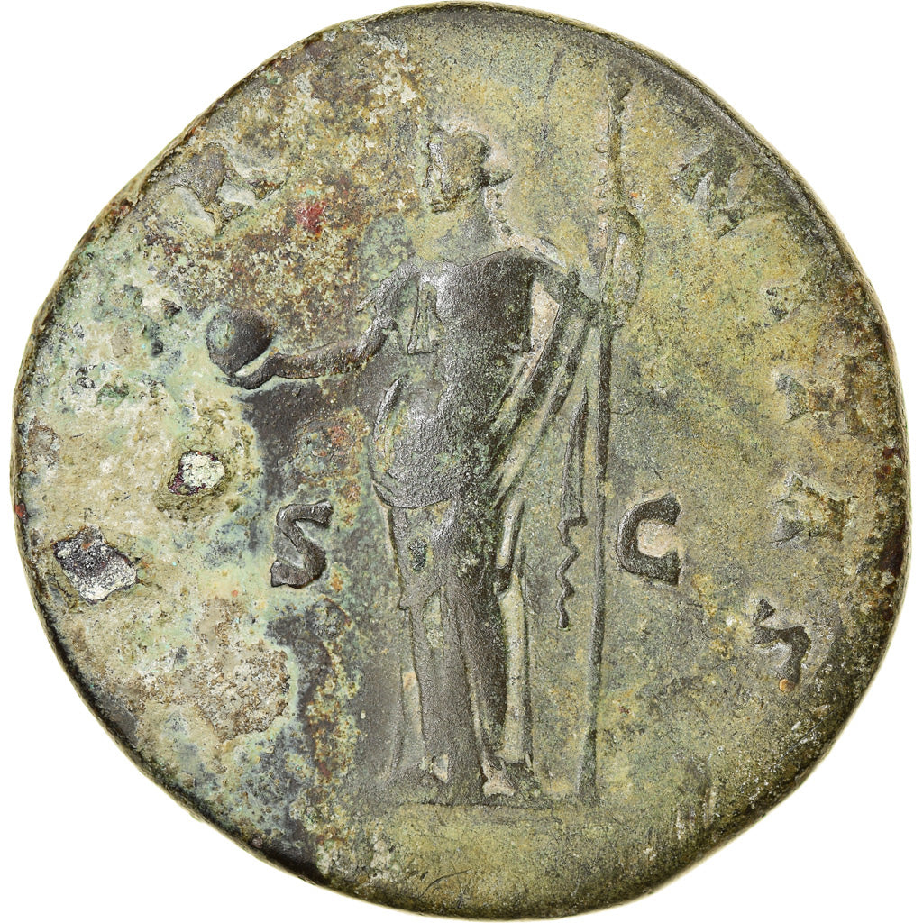 Coin, Diva Faustina I, Sestertius, After 141 AD, Rome, VF(30-35), Bronze