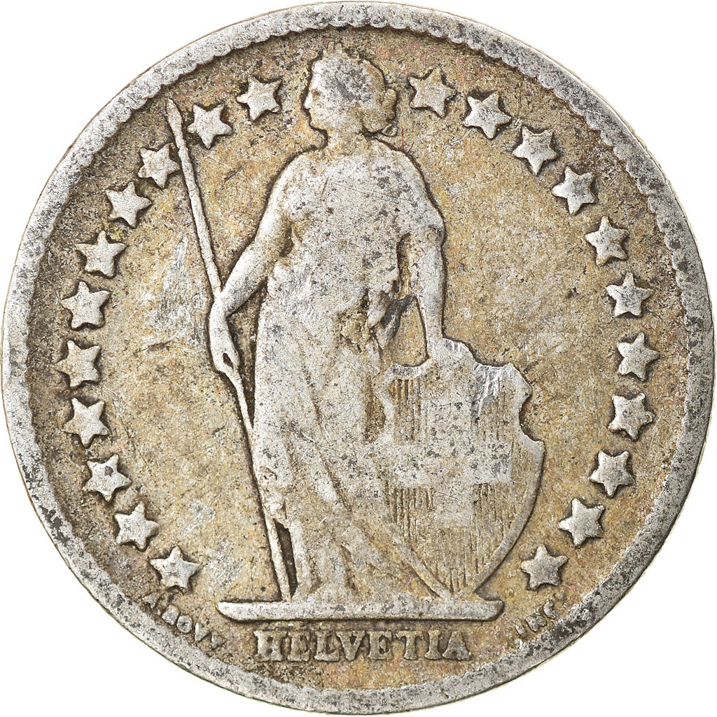 Coin, Switzerland, 1/2 Franc, 1900, Bern, VF(20-25), Silver, KM:23