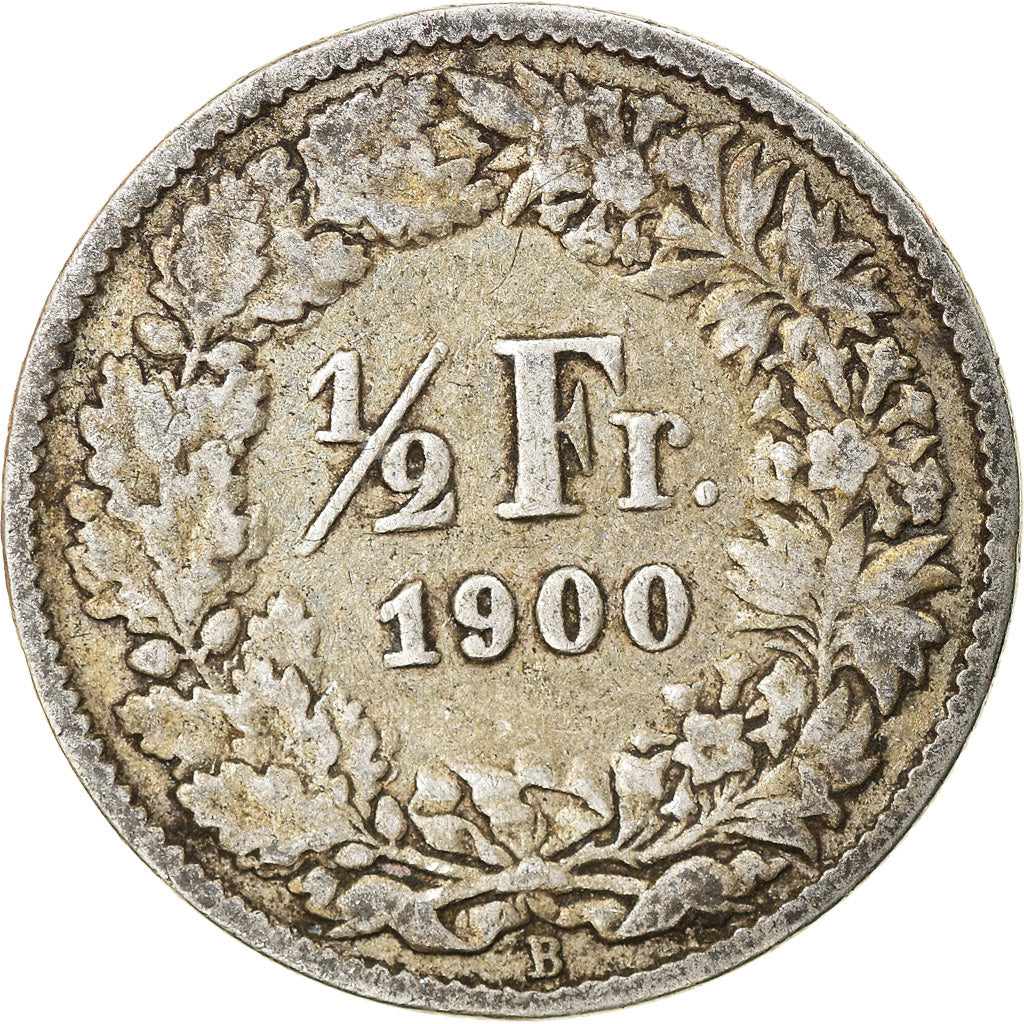 Coin, Switzerland, 1/2 Franc, 1900, Bern, VF(20-25), Silver, KM:23