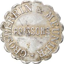 Moneda, Francia, Grosperrin & Meunier, Poissons, Paris, 1 Franc, MBC, Aluminio