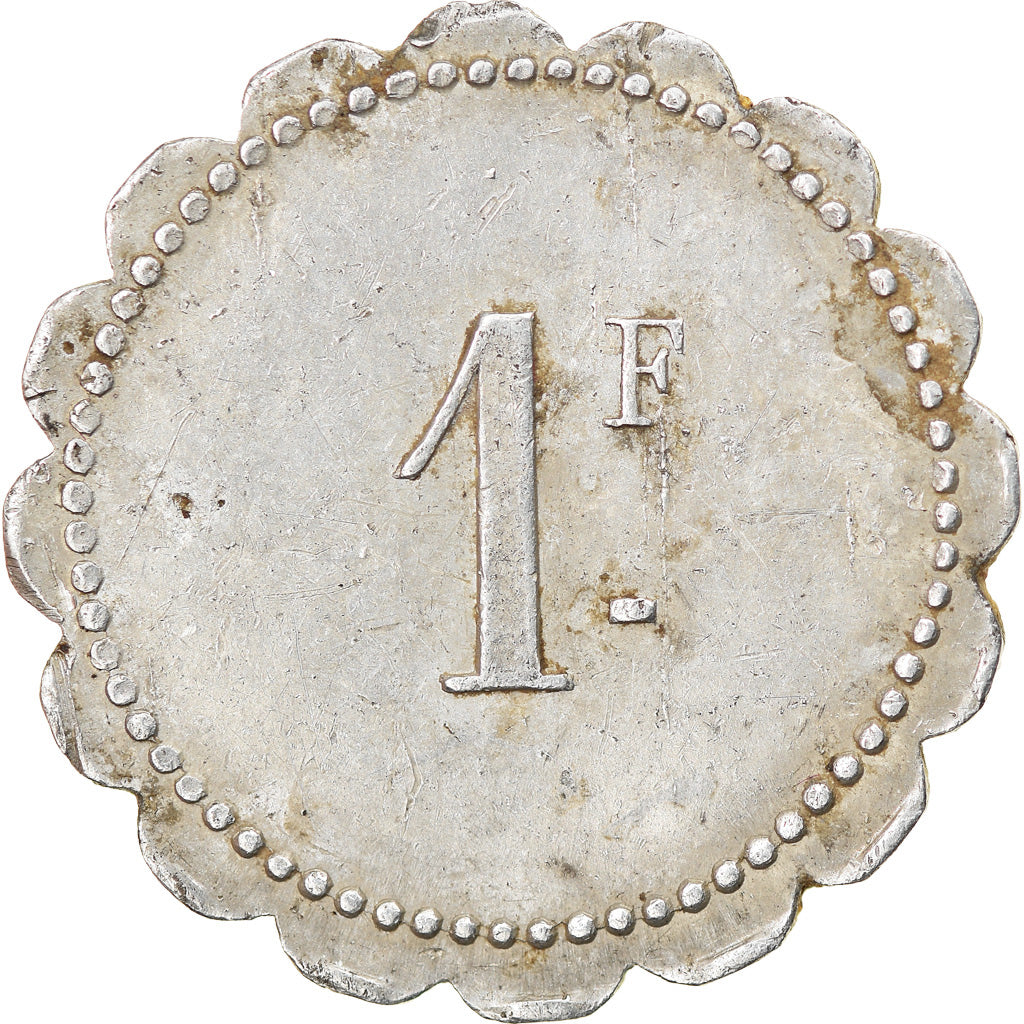 Moneda, Francia, Grosperrin & Meunier, Poissons, Paris, 1 Franc, MBC, Aluminio