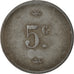 Moneta, Francia, FE en contremarque, Uncertain Mint, 5 Centimes, BB, Zinco