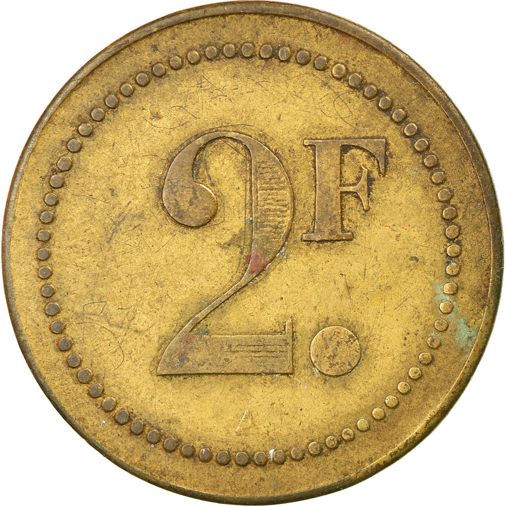 Coin, France, Abbadati, Tucquegnieux, 2 Francs, EF(40-45), Brass