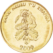 RWANDA, 5 Francs, 2009, KM #33, MS(63), Brass Plated Steel, 20, 2.96
