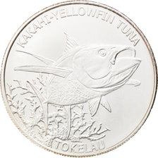 Coin, Tokelau, Yellowfin Tuna, 5 Dollars, 2014, 1 Oz, MS(65-70), Silver