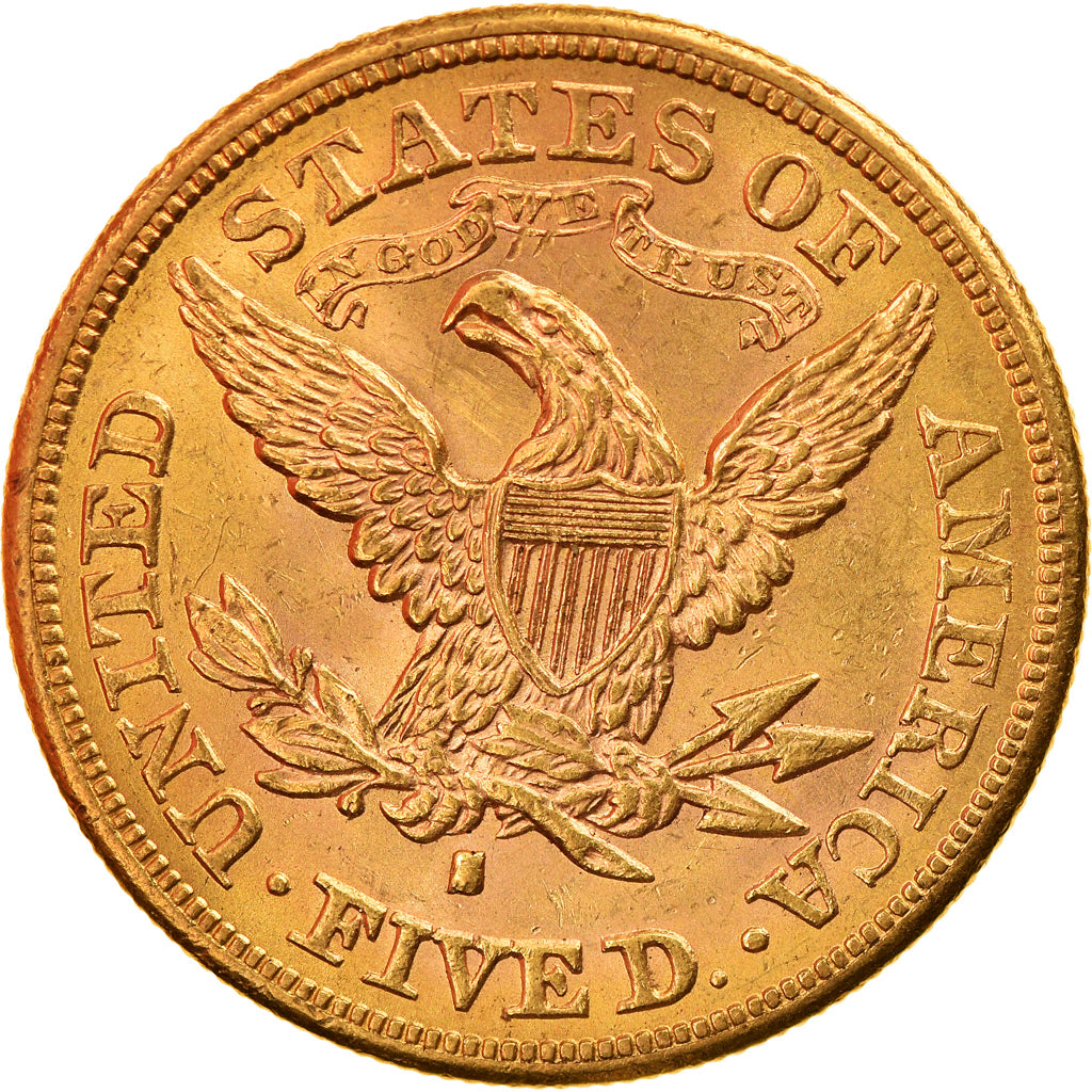 Moneta, Stati Uniti, Coronet Head, $5, Half Eagle, 1880, San Francisco, SPL-