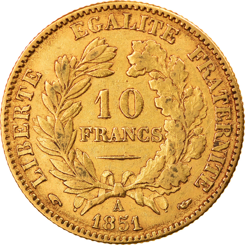 Coin, France, Cérès, 10 Francs, 1851, Paris, EF(40-45), Gold, KM:770