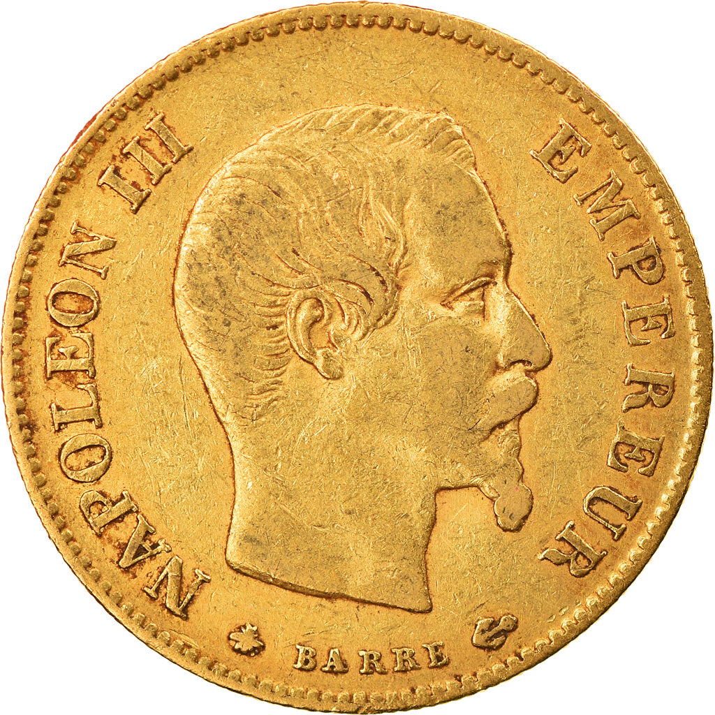 Munten, Frankrijk, Napoleon III, 10 Francs, 1859, Strasbourg, ZF, Goud
