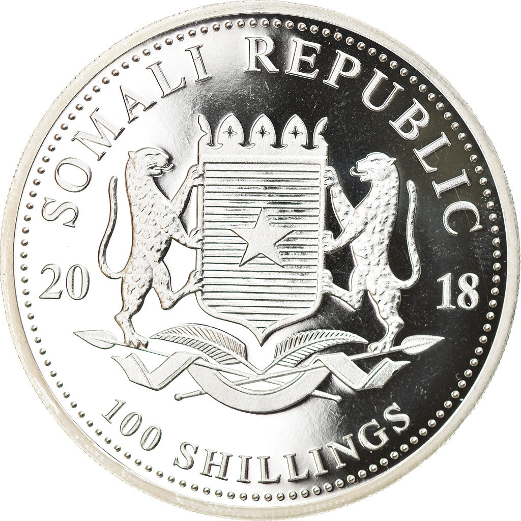 Coin, Somalia, Elephant, 100 Shillings, 2018, 1 Oz, MS(65-70), Silver