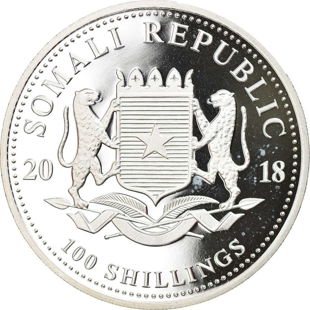 Coin, Somalia, Elephant, 100 Shillings, 2018, 1 Oz, MS(65-70), Silver
