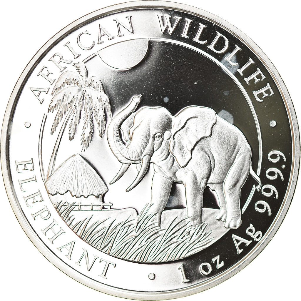 Coin, Somalia, Elephant, 100 Shillings, 2017, 1 Oz, MS(65-70), Silver