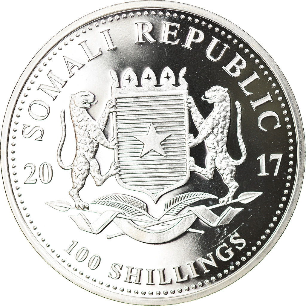 Coin, Somalia, Elephant, 100 Shillings, 2017, 1 Oz, MS(65-70), Silver