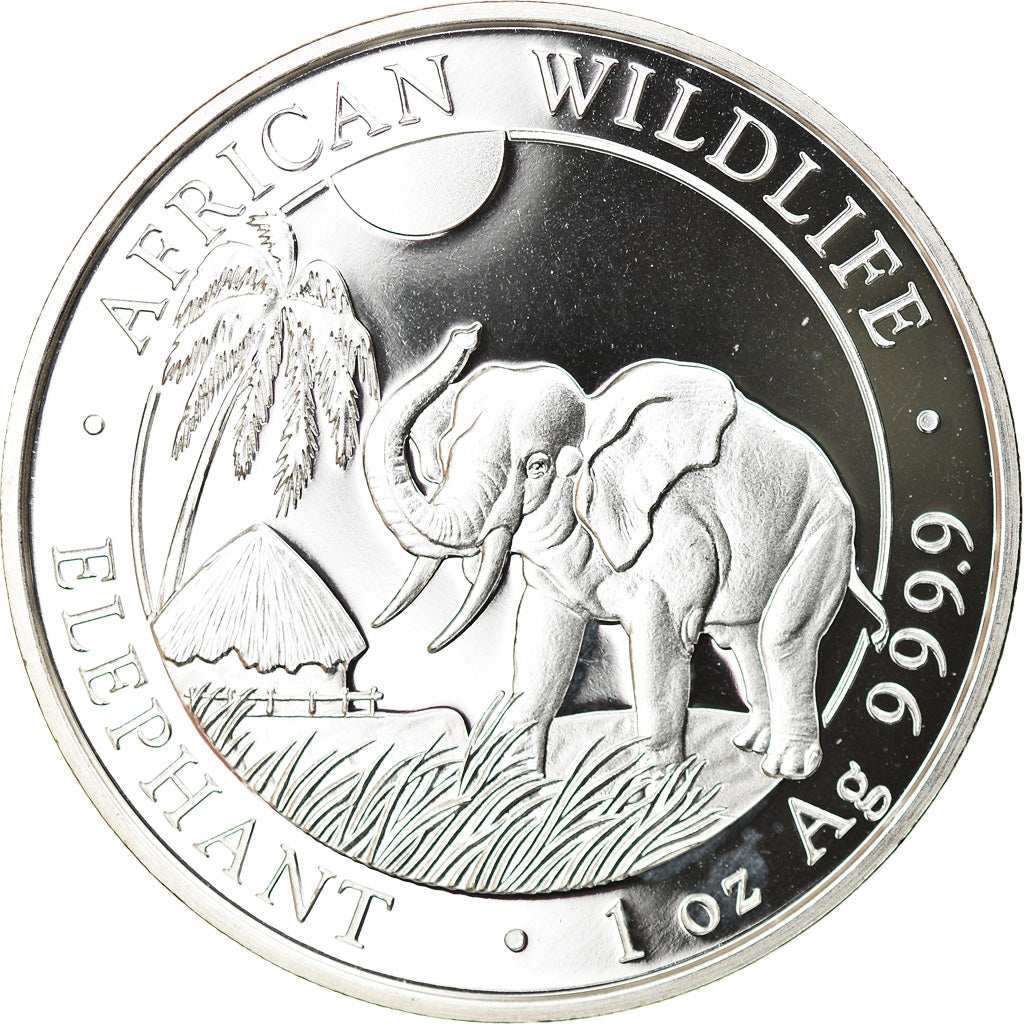 Coin, Somalia, Elephant, 100 Shillings, 2017, 1 Oz, MS(65-70), Silver