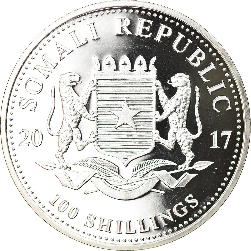 Coin, Somalia, Elephant, 100 Shillings, 2017, 1 Oz, MS(65-70), Silver