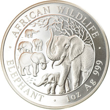 Moneta, Somalia, Elephant, 100 Shillings, 2008, 1 Oz, MS(65-70), Srebro