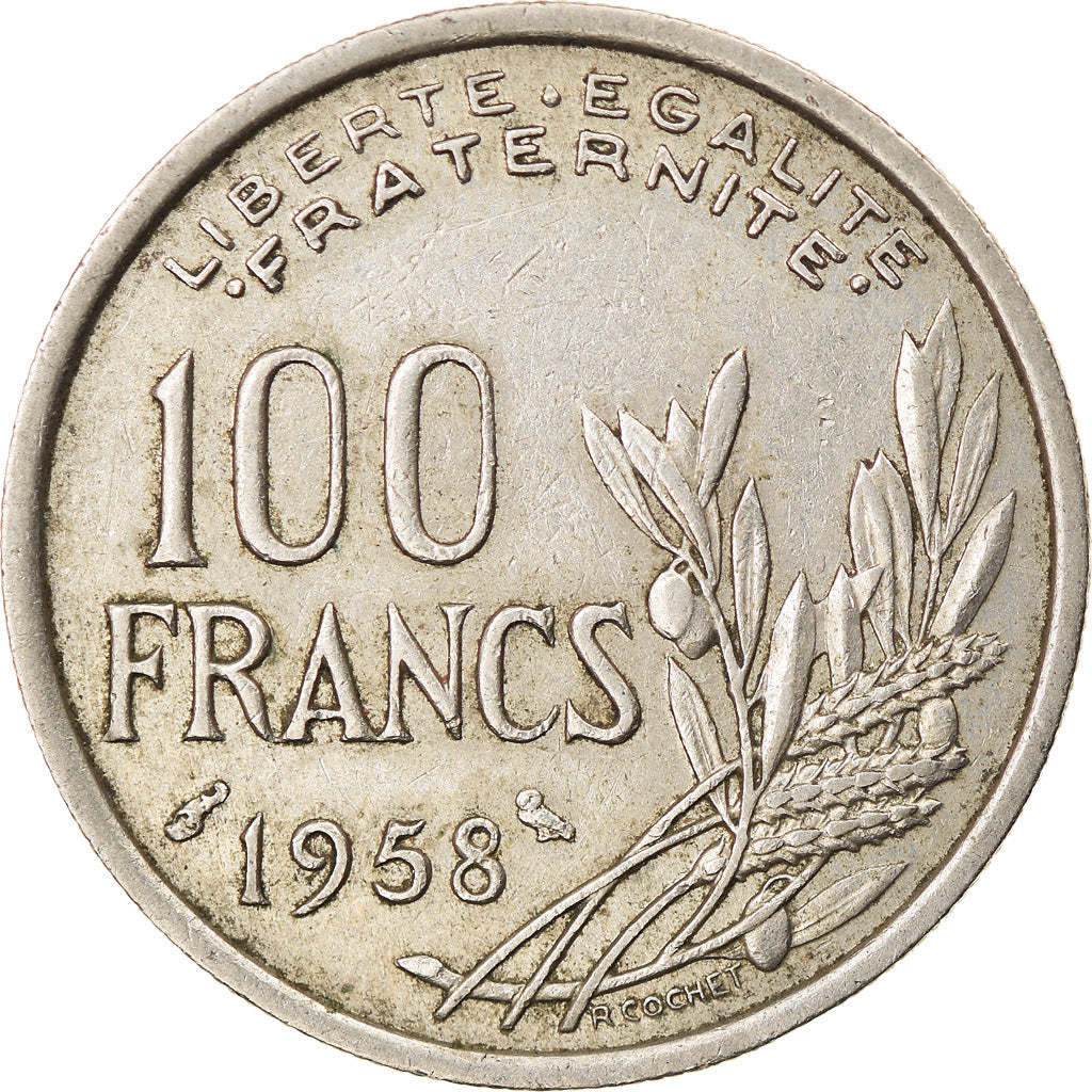 Münze, Frankreich, Cochet, 100 Francs, 1958, Chouette, SS, Copper-nickel