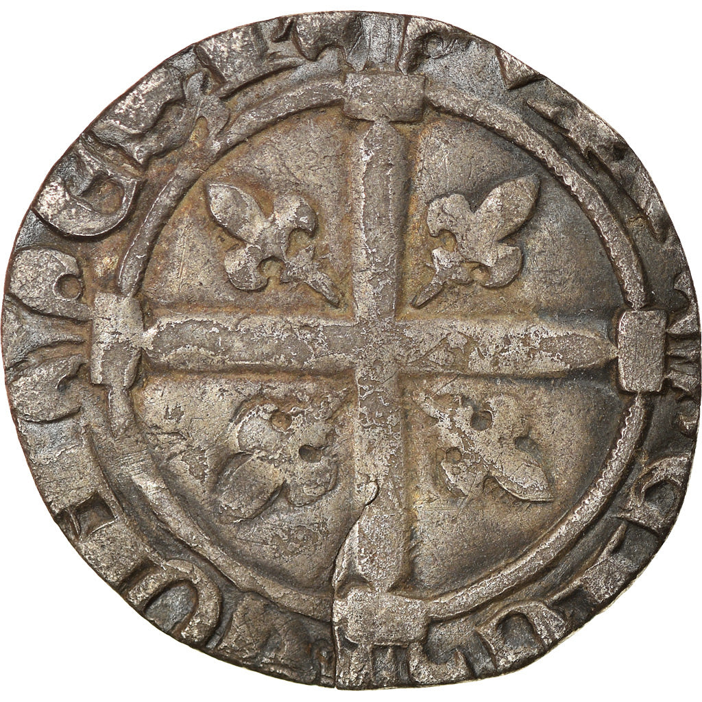 Monnaie, France, Provence, Robert d'Anjou, Sol coronat, 1309-1343, Avignon, TB+