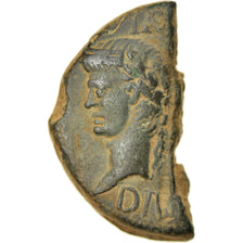Moneda, Augustus, Nemausus, 1/2 Dupondius, 10-14 AD, Nîmes, MBC, Bronce