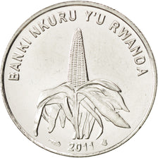 Coin, Rwanda, 50 Francs, 2011, MS(63), Nickel plated steel, KM:New