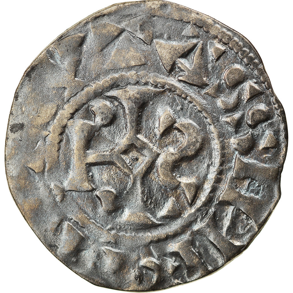 Monnaie, France, Henri Ier, Denier, 1031-1060, Senlis, Très rare, TTB, Argent