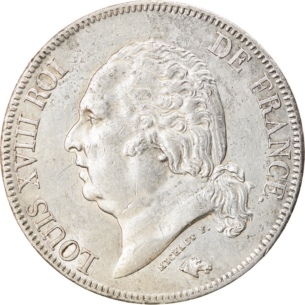 Monnaie, France, Louis XVIII, 5 Francs, 1824, Lille, TTB+, Argent, Gadoury:614