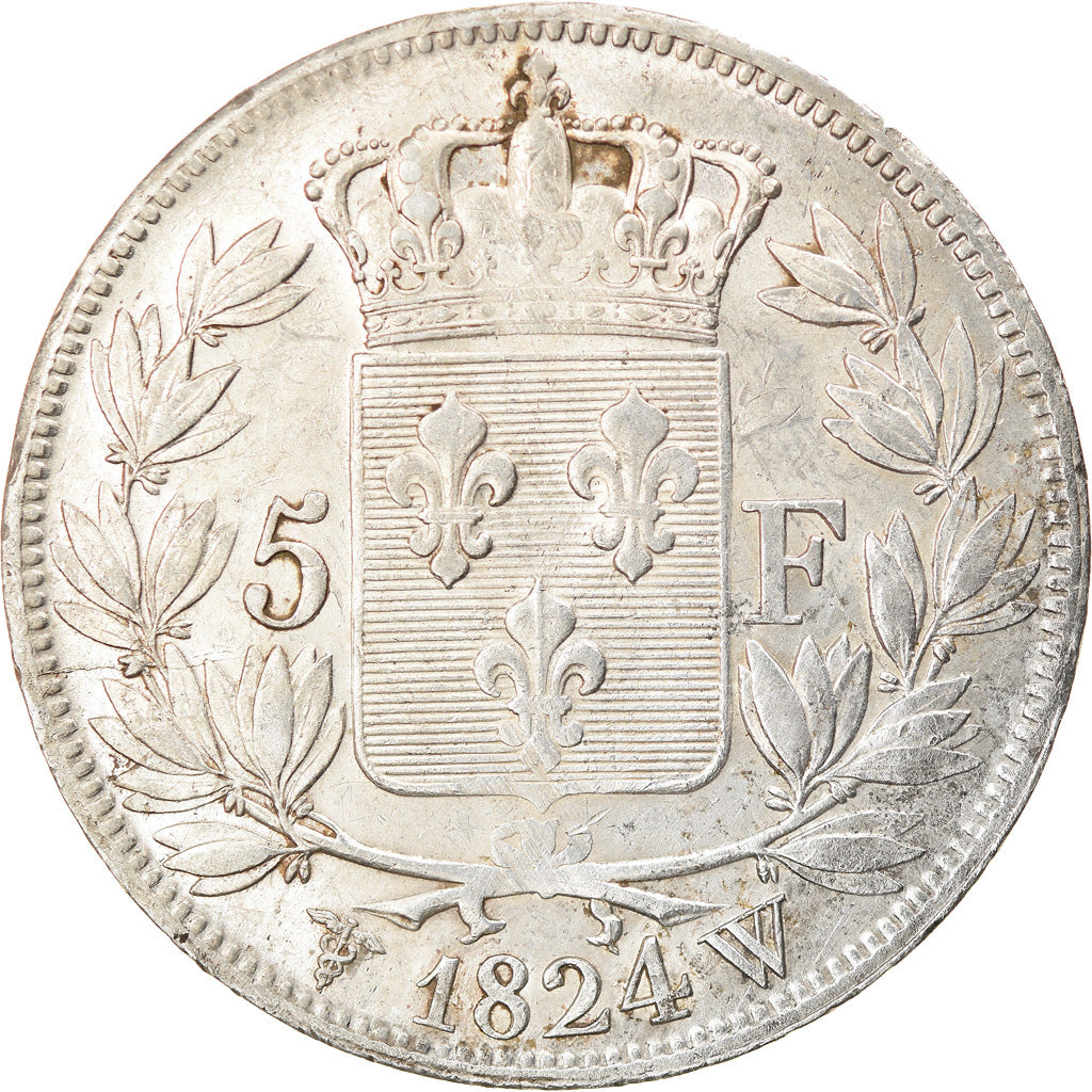 Monnaie, France, Louis XVIII, 5 Francs, 1824, Lille, TTB+, Argent, Gadoury:614