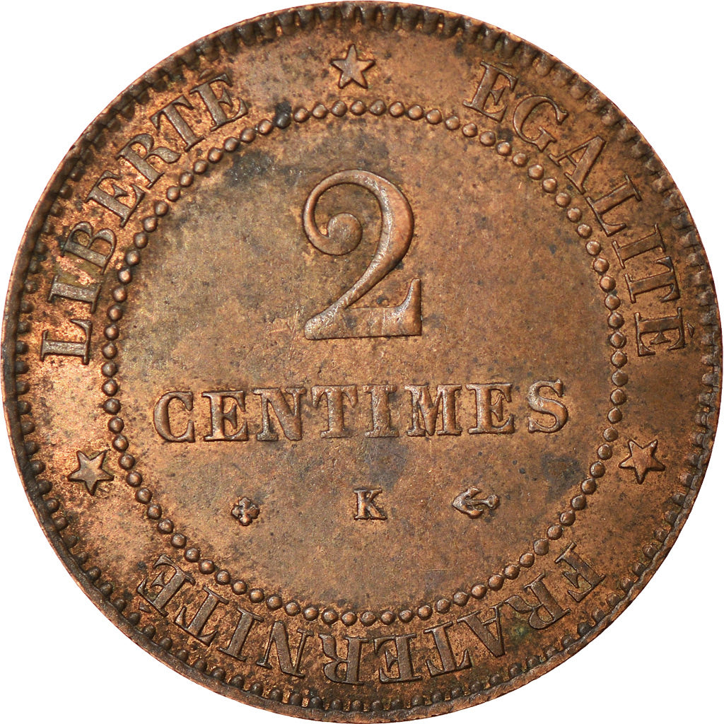 Coin, France, Cérès, 2 Centimes, 1878, Paris, AU(50-53), Bronze, KM:827.1