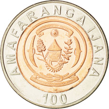 Coin, Rwanda, 100 Francs, 2007, MS(63), Bi-Metallic, KM:32