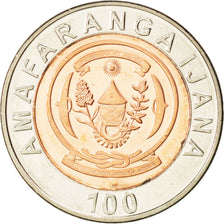 Coin, Rwanda, 100 Francs, 2007, MS(63), Bi-Metallic, KM:32