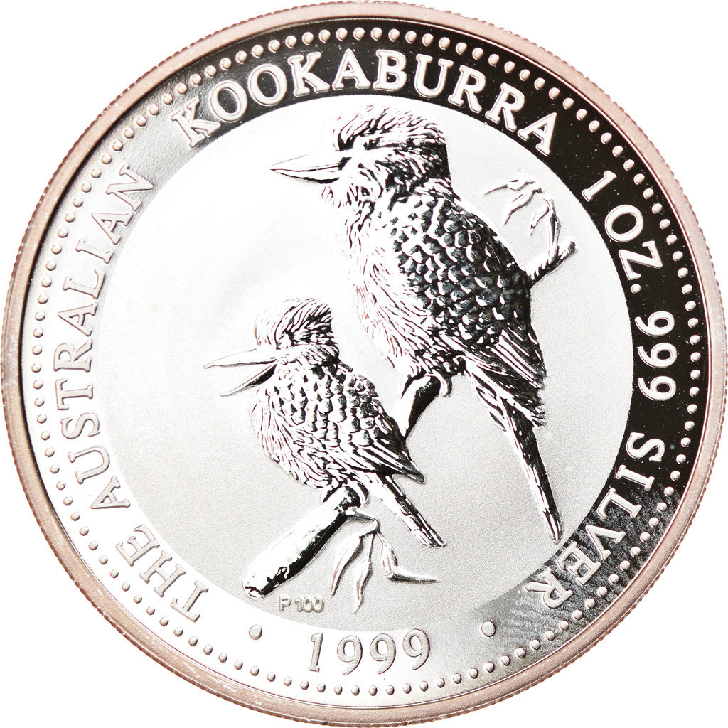 Coin, Australia, Australian Kookaburra, 1 Dollar, 1999, 1 Oz, MS(65-70), Silver