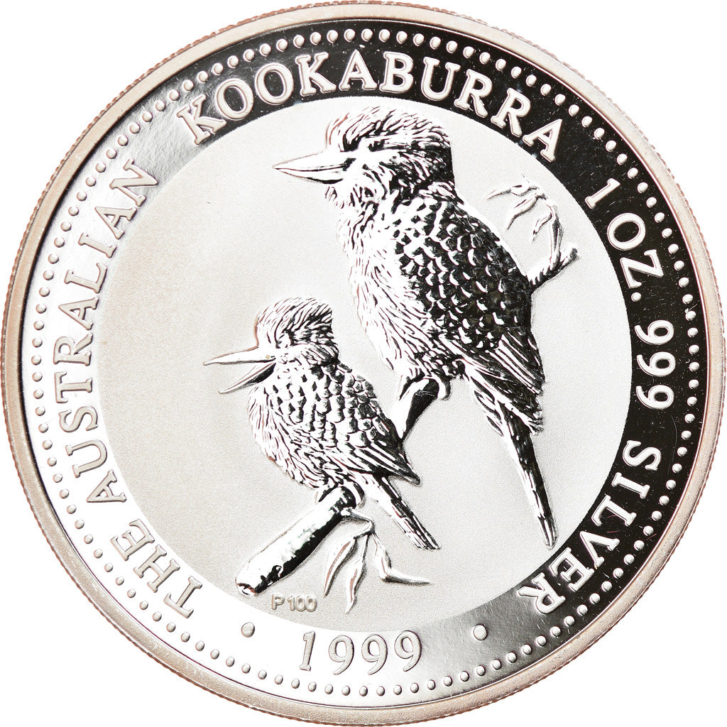 Coin, Australia, Australian Kookaburra, 1 Dollar, 1999, 1 Oz, MS(65-70), Silver